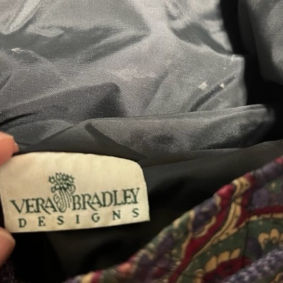 Vera Bradley Cotton Paisley Drawstring Sling Overnight Backpack Bag 9.75"x17" - Picture 15 of 16